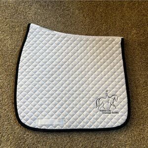 White Quilted Saddle Pad with Black Trim